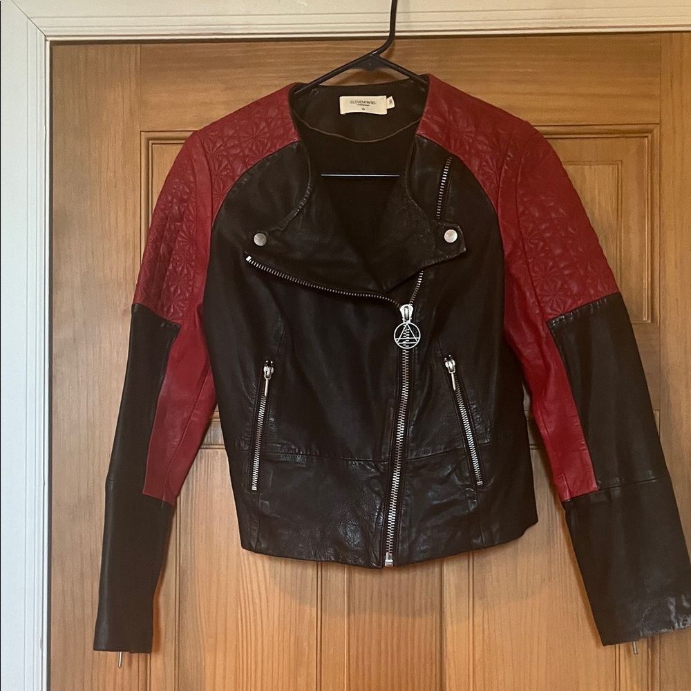 Eleven Paris Larke Bis Black and Red Leather Jacket